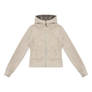 FDR官方店 豹纹拼接连帽拉链卫衣女2026春季辣妹修身撞色开衫外套