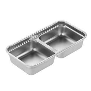 304不锈钢长方形保鲜盒收纳盒密封带盖泡菜分格盒饭盒水果专用盒