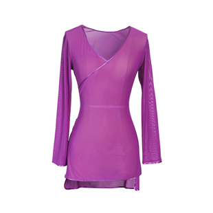 舞蹈服女古典舞身韵舞蹈纱衣练功服民族舞网纱上衣飘逸形体训服