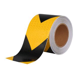 晶格反光胶带警示耐磨防水夜间反光贴纸高亮防撞黑黄反光警示胶带