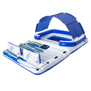 Bestway多人遮阳豪华水上浮床充气浮排躺椅漂浮气垫床垫游泳圈