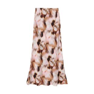 【AETNA PROJECT】hug 2025粉棕色晕染印花长半裙