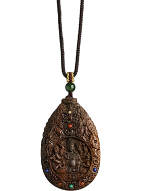 论檀沉香本命年吊坠高档木质项链