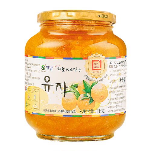 全楠韩国进口蜂蜜柚子蜜炼果茶冲饮健康下午茶冷热搭配多种场景