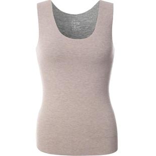 蚕丝德绒自发热保暖背心女加绒加厚无痕打底衫上衣含羊毛内衣冬季