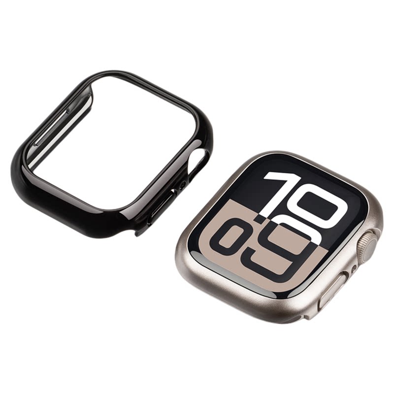 适用iwatchS12保护壳S11苹果手表applewatchs10电镀表壳S9保护套边框S8镂空S7半包S6硬壳防刮防