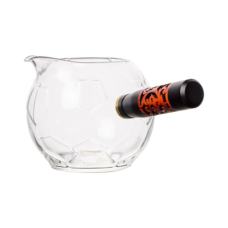 鑫凤祥侧把足球公杯玻璃公道杯加厚耐热高硼硅分茶器茶海创意足球