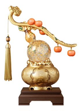 新中式柿柿如意葫芦招财装饰摆件