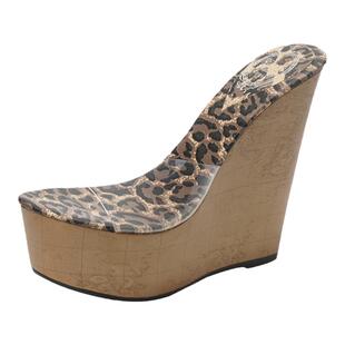 坡跟凉鞋女夏2025年新款防水台一字半拖厚底超高跟三亚外穿凉拖鞋