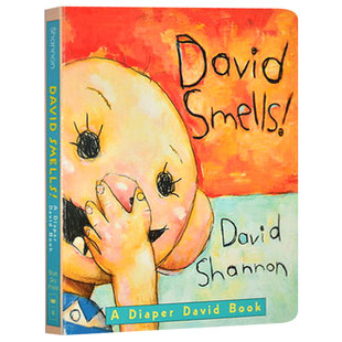 David Smells 大卫香农David Shannon经典纸板书英文原版 大卫不可以系列 学乐 纸板书  幼儿启蒙认知吴敏兰推荐书单绘本