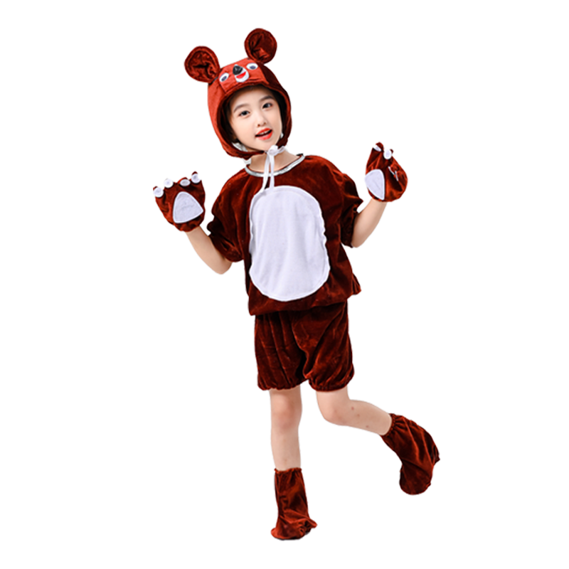 儿童演出服小熊表演服幼儿园动物造型服男女儿童棕熊六一演出服装