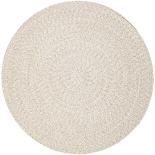 casln浅米黄棉麻编织客厅茶几圆垫书房卧室现代简约手工圆形地毯