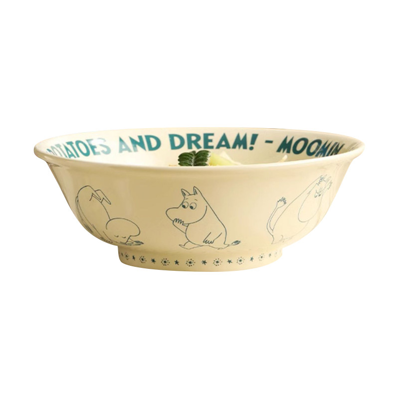 moomin姆明亚美陶瓷碗卡通家用可爱拉面碗拉面高脚碗大汤碗餐具
