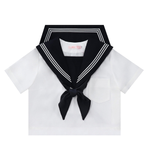 樱花家族jk制服【绀领白三本】关西襟水手班服基础夏服套装短袖女