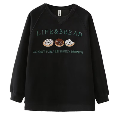 大码胖妹妹甜甜圈刺绣卫衣外套