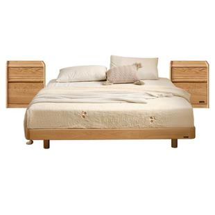 全友家居2025新款无床头床榻榻米床北欧原木风卧室小户型实木床