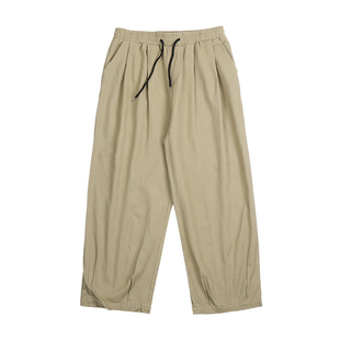 潮流ins日系复古纯色古着百搭灯笼裤男美式阔腿宽松工装九分裤子