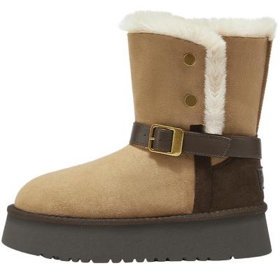 达芙妮厚底雪地靴女款保暖棉鞋冬