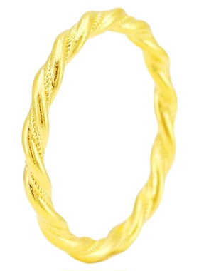 足金金包银麻花女戒新款约2克