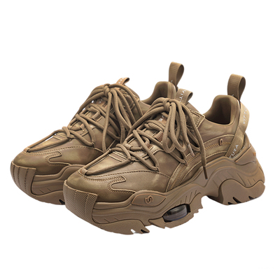 明星同款VITTORIO VENTURA薇薇燃 牛皮气垫增高厚底老爹鞋