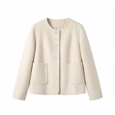 小香风轻奢短款毛呢开衫外套女装