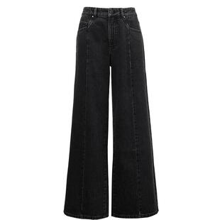 Vero Moda奥莱牛仔裤女2025秋季新商场同款缝线设计阔腿裤百搭