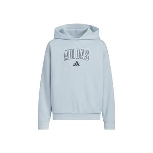 阿迪达斯童装25年春秋新款男女童运动休闲连帽卫衣套头衫 KC1549