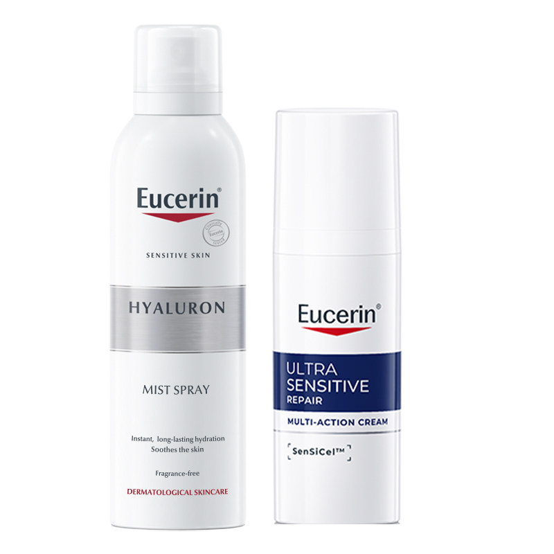 EUCERIN/优色林舒安霜舒缓修护补水喷雾身体沐浴油保湿套组敏感肌