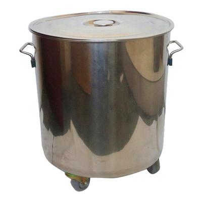 304不锈钢桶周转桶有轮带盖加厚圆桶物料厨房加大带轮子商用大桶
