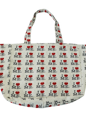 韩系爱心印花字母帆布包女