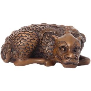 官作紫铜麒麟獬豸家居客厅办公室桌面摆件故宫文创书房铜镇纸清供