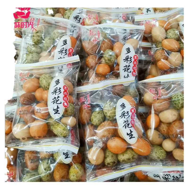 多彩鱼皮花生独立小包装零食
