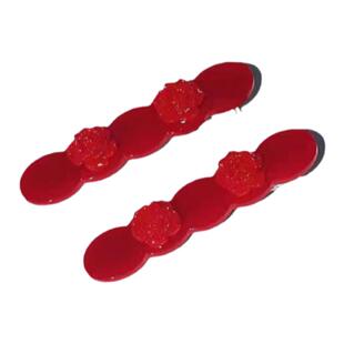 MONA张绮贤同款玫瑰花发夹女时尚百搭醋酸鸭嘴夹边夹刘海夹头饰潮