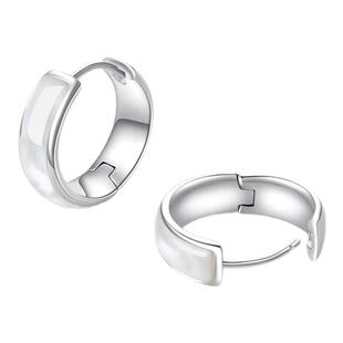 周大生DC旷野之息耳环白贝耳圈纯银耳钉贝壳耳饰耳扣送生日礼物