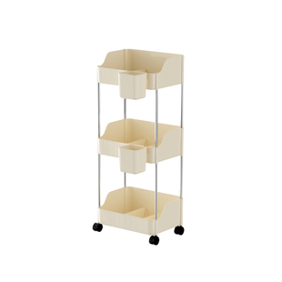 学生书本课本收纳可移动小推车多层桌边书架带轮桌下书包置物架