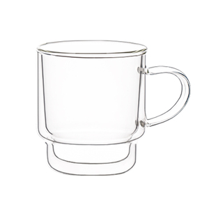 双层高硼硅玻璃咖啡杯防爆耐高温马克杯带把手家用高颜值牛奶水杯