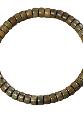 檀木药片珠手串木质简约男女复古手链绿檀木紫光檀单圈佛珠文玩