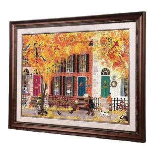 蒙娜丽莎拼图专用大相框美式简约画框邻里之秋50.8*68.6拼图框