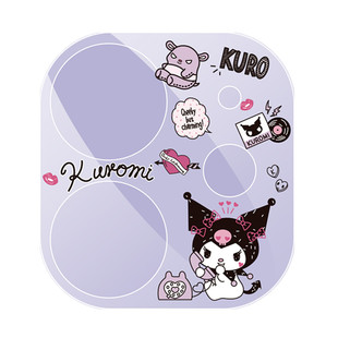 苹果11卡通三丽鸥16plus玻璃后镜头膜iPhone13/12Pro Max钢化贴膜15Promax全覆盖14保护膜