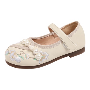 女童古装汉服鞋儿童冬季国风皮鞋春季旗袍古风童鞋布鞋新中式鞋子