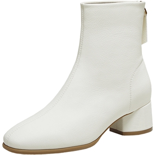 TATA他她靴子冬季百搭时装靴女鞋短靴百搭显瘦切尔西靴女UVG01DD5