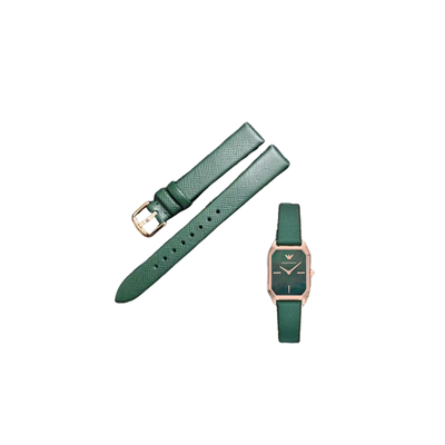 适用于阿玛尼手表女款蜥蜴皮表带AR11149  11150 1726小方绿14mm