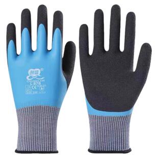 单只左手劳保耐磨工作手套耐油防水防滑乳胶塑胶加绒厚劳工地胶皮