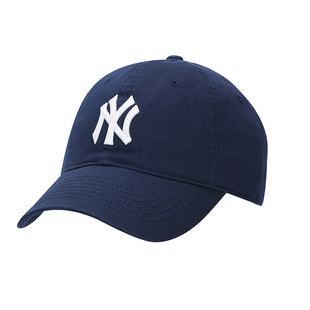 韩国正品软顶MLB帽子大标棒球帽NY洋基队鸭舌帽男女同款藏青CP66