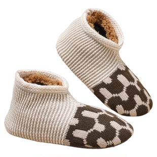 冬女士中筒地板袜羊羔绒厚底拖鞋袜居家保暖防滑鞋袜暖脚地毯袜套