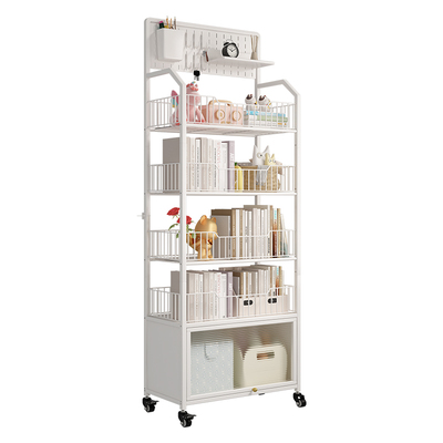 洞洞板书架可移动落地多层简易