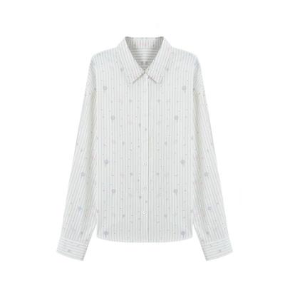 ablueberry甜美条纹防晒衬衫女夏