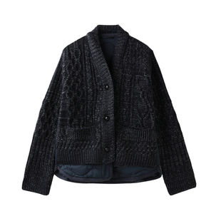 【90白鹅绒+羊毛】PENNYPENG双拼新款休闲90绒针织羊毛羽绒服外套