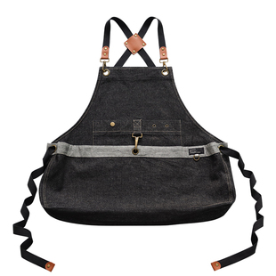 时尚匠人手作背带围裙定制logo美式户外大口袋中款牛仔收纳工作服