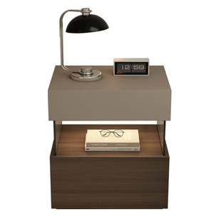 意式极简床头柜暗格带隐藏抽屉储物柜轻奢高级感悬浮卧室床边柜子